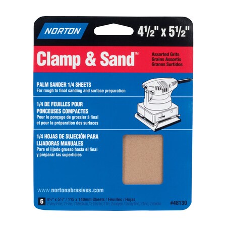 Norton Abrasives SANDPPR 1/4 CLMP&SND 6PK 7660702057
